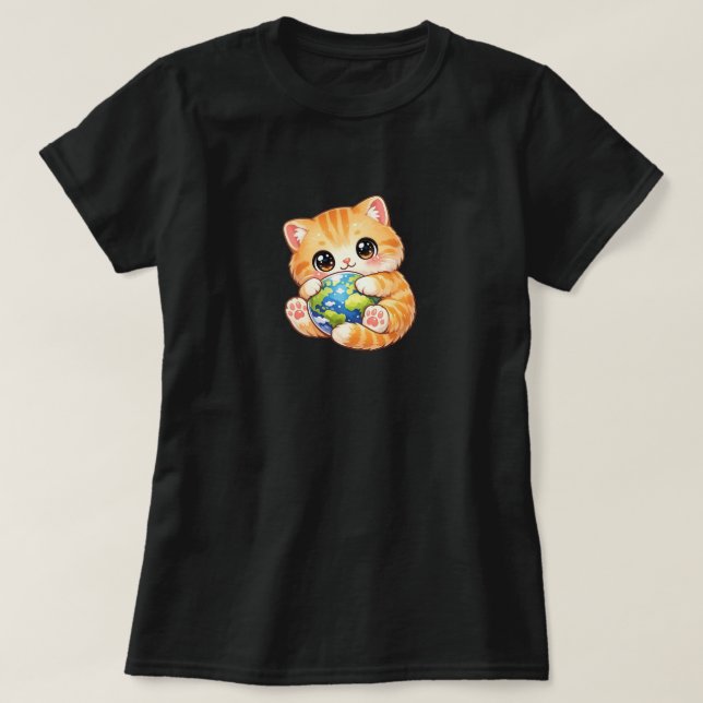 cute yellow cat character T-Shirt (Design Front)