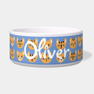 Cute Yellow Cat Head Pattern Customisable Name