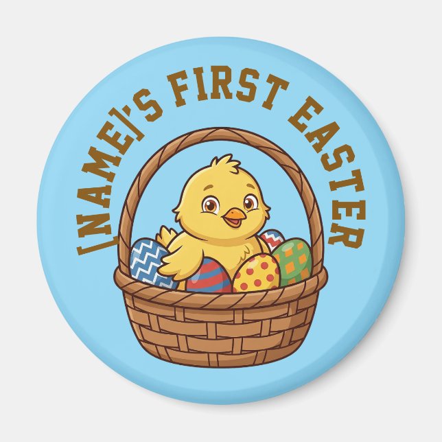 Cute Yellow Chick Farm Animal Personalised Magnet (Front)