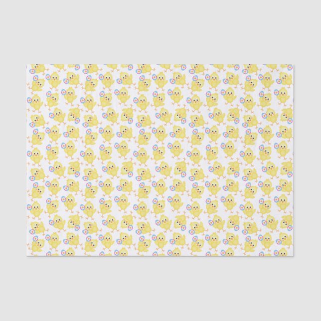 Cute Yellow Chick Pattern | Easter Tissue Paper (Front)