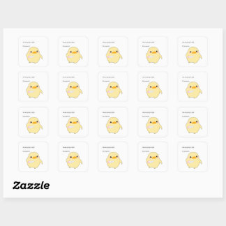Cute yellow chick stickers