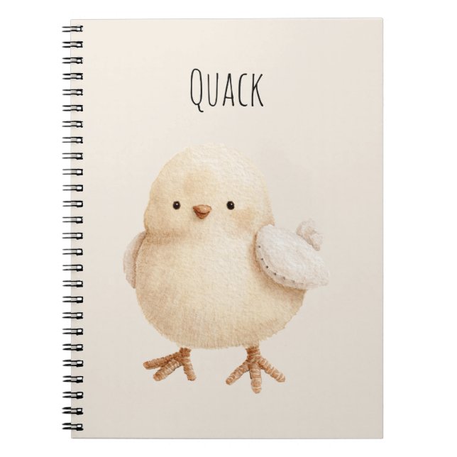 Cute Yellow Chicken Notebook (Front)