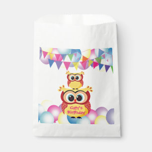 Cute yellow children baby owl birthday favour bags