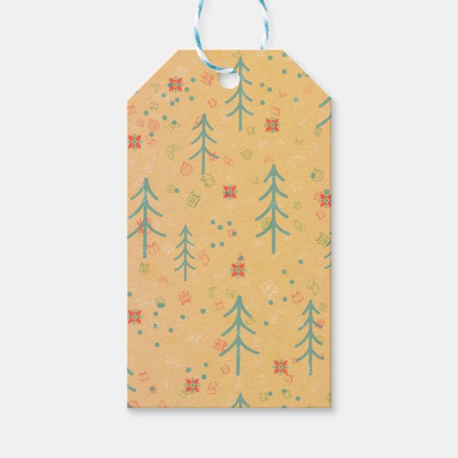 Cute Yellow Christmas Gift Tags (Front)