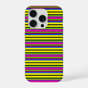 Cute yellow colourful stripes iPhone 15 pro case
