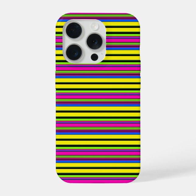 Cute yellow colourful stripes iPhone case (Back)