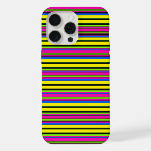 Cute yellow colourful stripes iPhone 15 pro max case