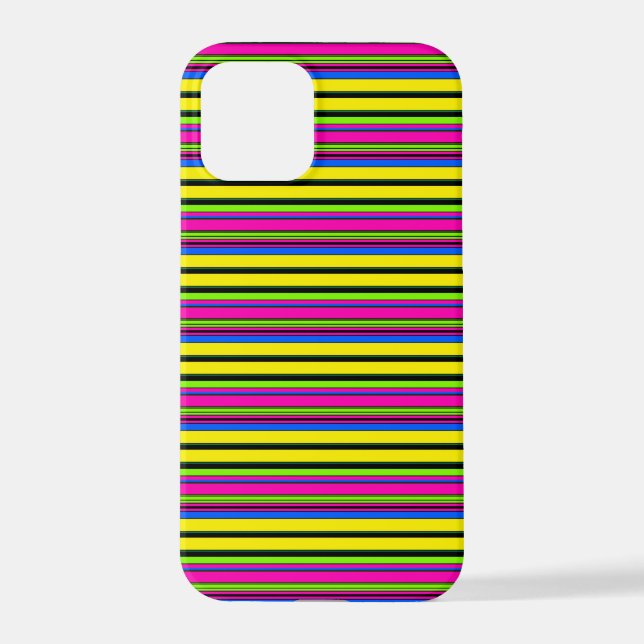 Cute yellow colourful stripes iPhone case (Back)