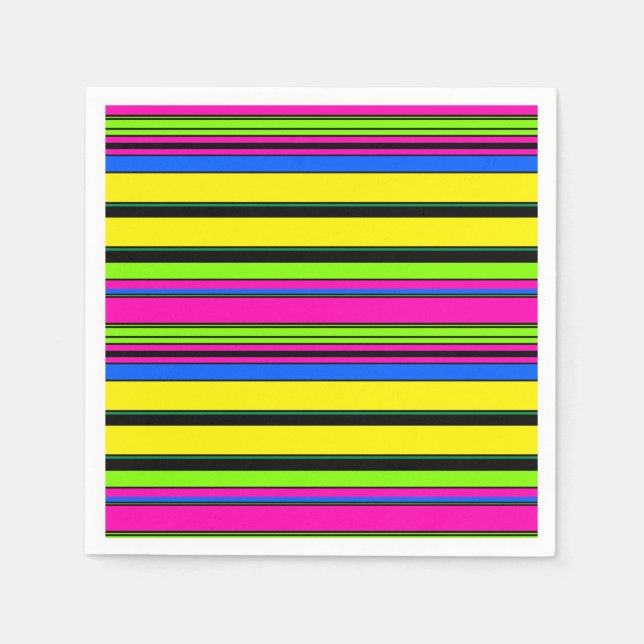 Cute yellow colourful stripes napkin (Front)