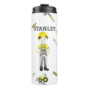 Cute Yellow Construction Truck Dump Pattern Thermal Tumbler