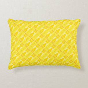 Cute Yellow Crayon Artsy Pattern Decorative Cushion