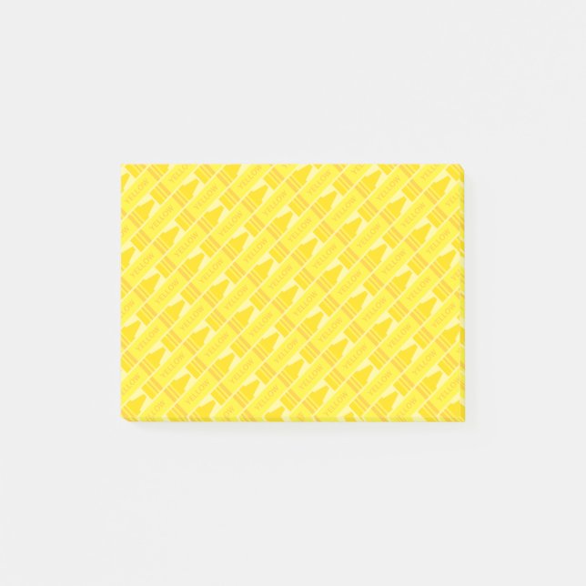 Cute Yellow Crayon Artsy Pattern Post-it Notes (Front)