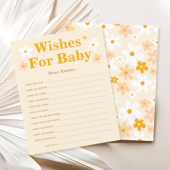 Cute Yellow Daisy Wishes For Baby Advice card (Creator Uploaded)