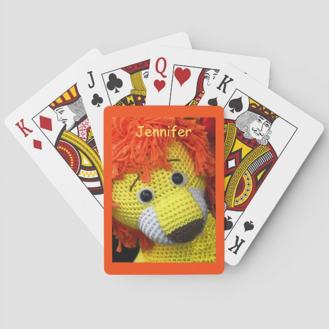 Cute Yellow Dog, Orange Hair, Name, Playing Cards (Back)