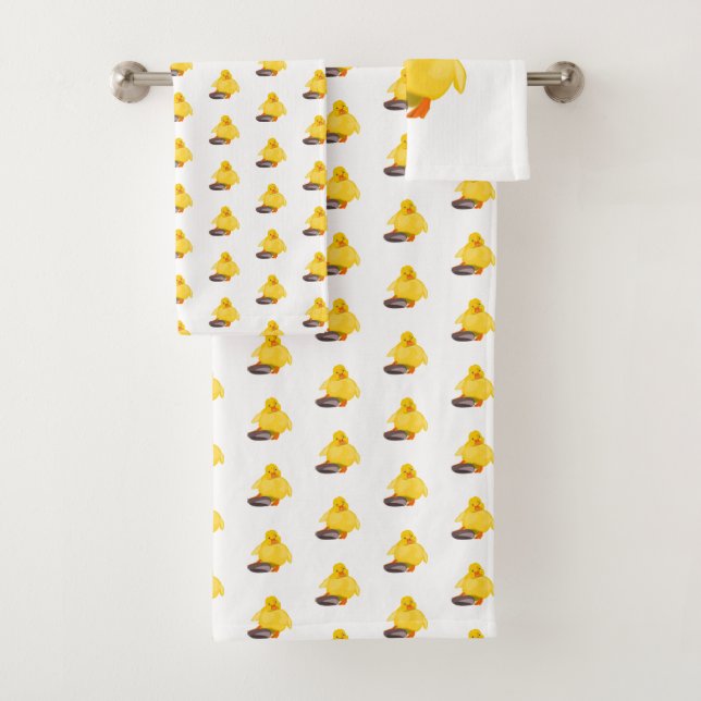 Cute Yellow Duck Bath Towel Set (Insitu)