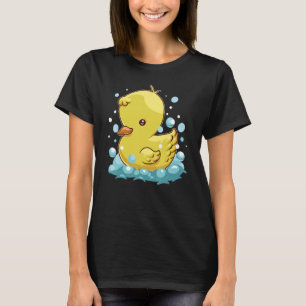 Cute Yellow Duck Bird Bath Swimming Duckling T-Shirt
