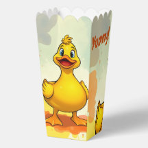 Cute Yellow Duck Birthday Popcorn Box