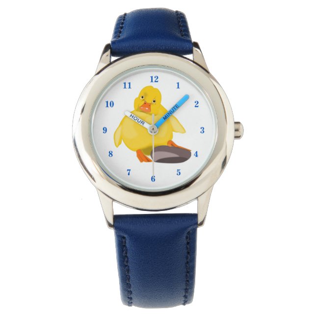 Cute Yellow Duck - Blue Watch (Front)