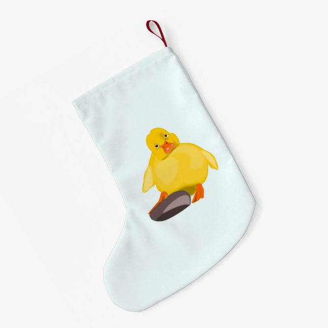 Cute Yellow Duck Christmas Stocking (Back (Hanging))