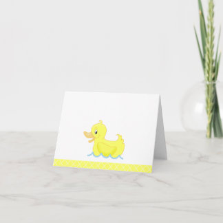 Cute Yellow Duck Customised Note Card