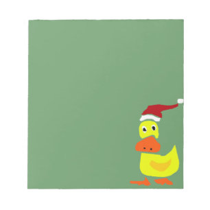 Cute Yellow Duck in Santa Hat Notepad