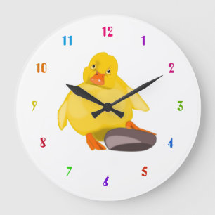 Cute Yellow Duck - Large Clock