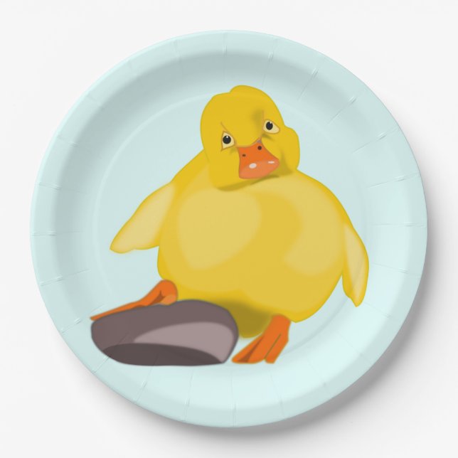 Cute Yellow Duck Paper Plate (Front)