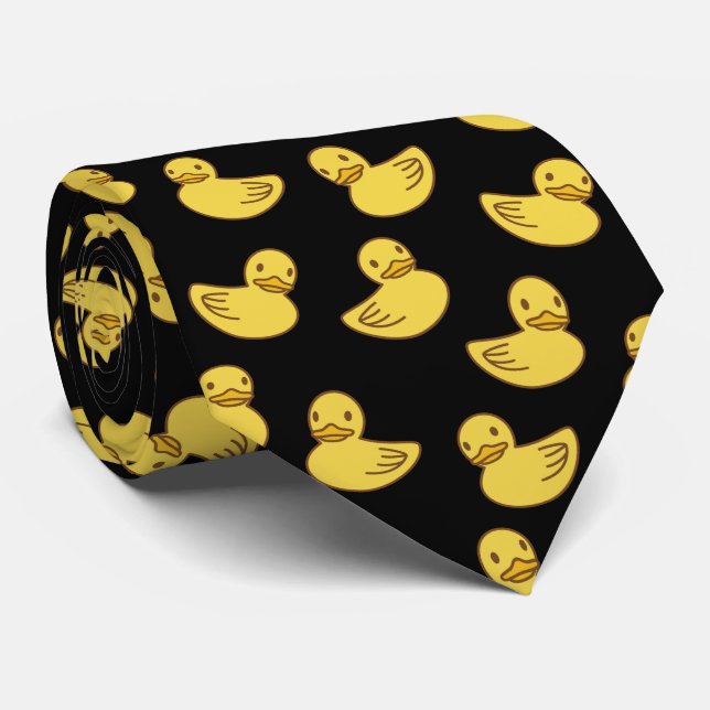 Cute Yellow Duck Pattern Ducky Tie (Rolled)