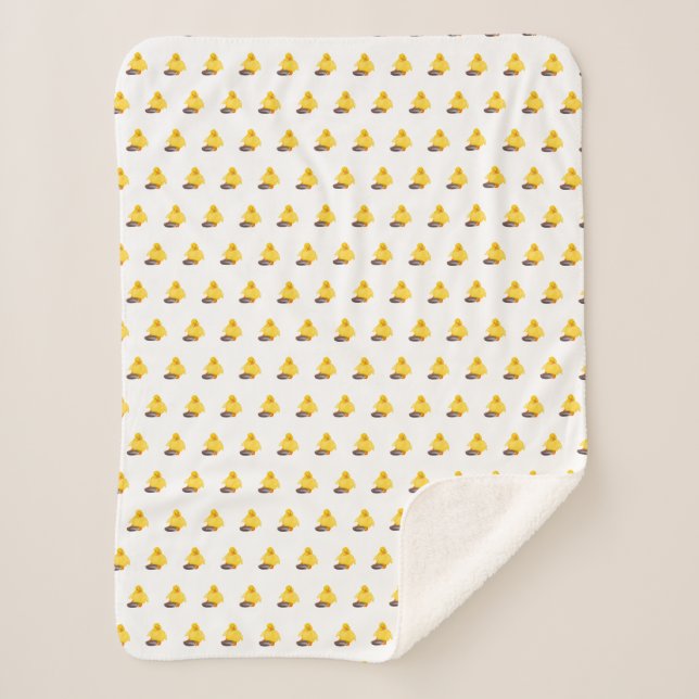 Cute Yellow Duck Sherpa Blanket (Front)