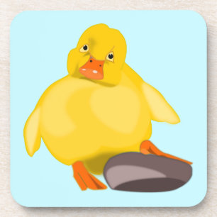Cute Yellow Duck - Sweet - Choose/Add Colour / Tex Coaster