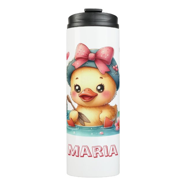 Cute yellow duck thermal tumbler (Front)