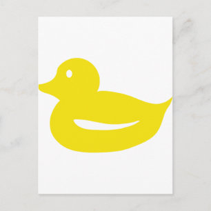 cute yellow duckling duck postcard