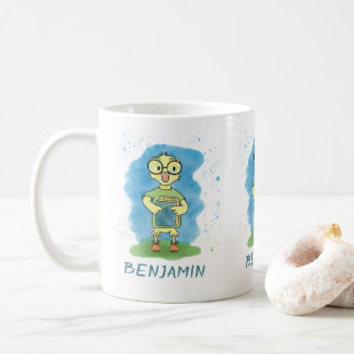 Cute Yellow Duckling holding Book Kid Mug