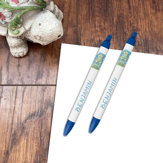 Cute Yellow Duckling Kid Blue Pen (Creator Uploaded)