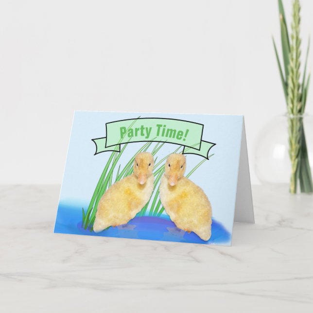 Cute Yellow Ducklings Children's Birthday Party Invitation (Front)