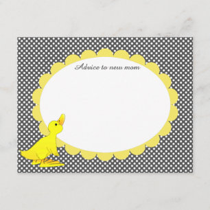 Cute Yellow Ducky Baby Shower Advice Card