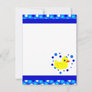 Cute Yellow  Ducky Blue Flat Thank You Note Cards