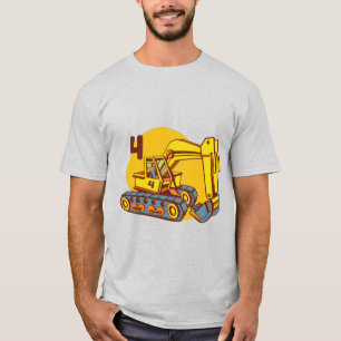 Cute Yellow Excavator Machinery T-Shirt
