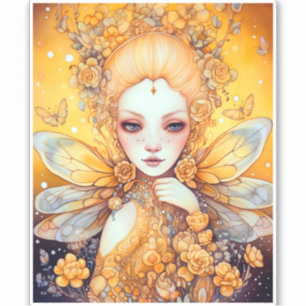 Cute Yellow Fairy Fantasy Art