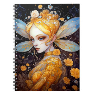 Cute Yellow Fairy Fantasy Art Notebook