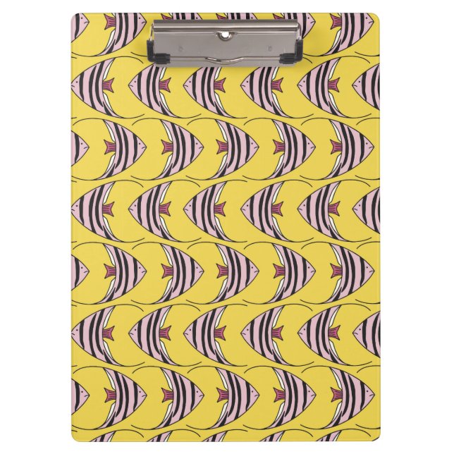 Cute yellow fish pattern clipboard (Front)