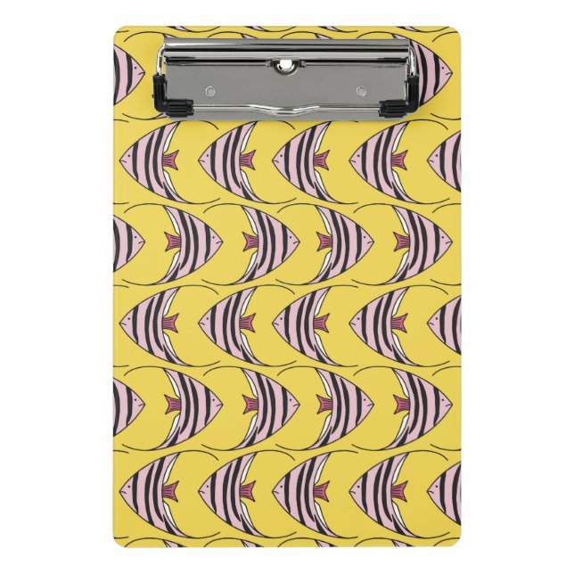 Cute yellow fish pattern mini clipboard (Front)