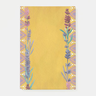 Cute yellow floral pattern. Botanical geometric Post-it Notes