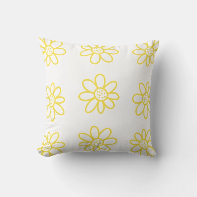 Cute Yellow Flowers Cushion (Front)