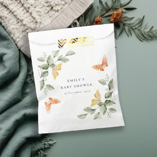 Cute Yellow Garden Foliage Butterflies Baby Shower Favour Bags