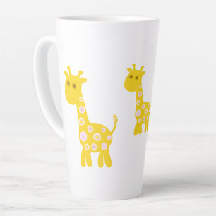 Cute Yellow Giraffe Flower  Latte Mug