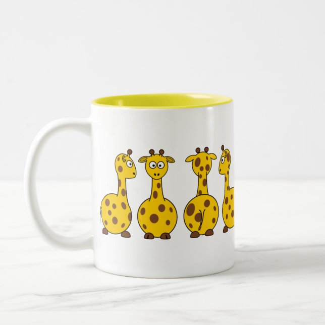 Cute Yellow Giraffe Pattern Mug (Left)