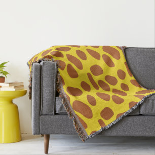 Cute yellow giraffe skin pattern throw blanket