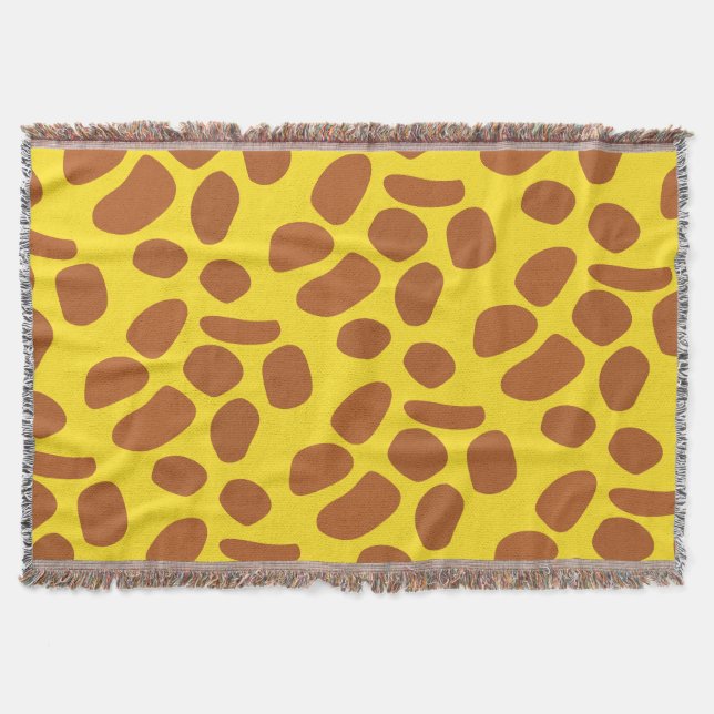 Cute yellow giraffe skin pattern throw blanket (Front)
