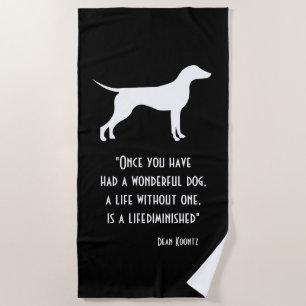 Cute yellow green Dean Koontz quote dog Case-Mate Beach Towel